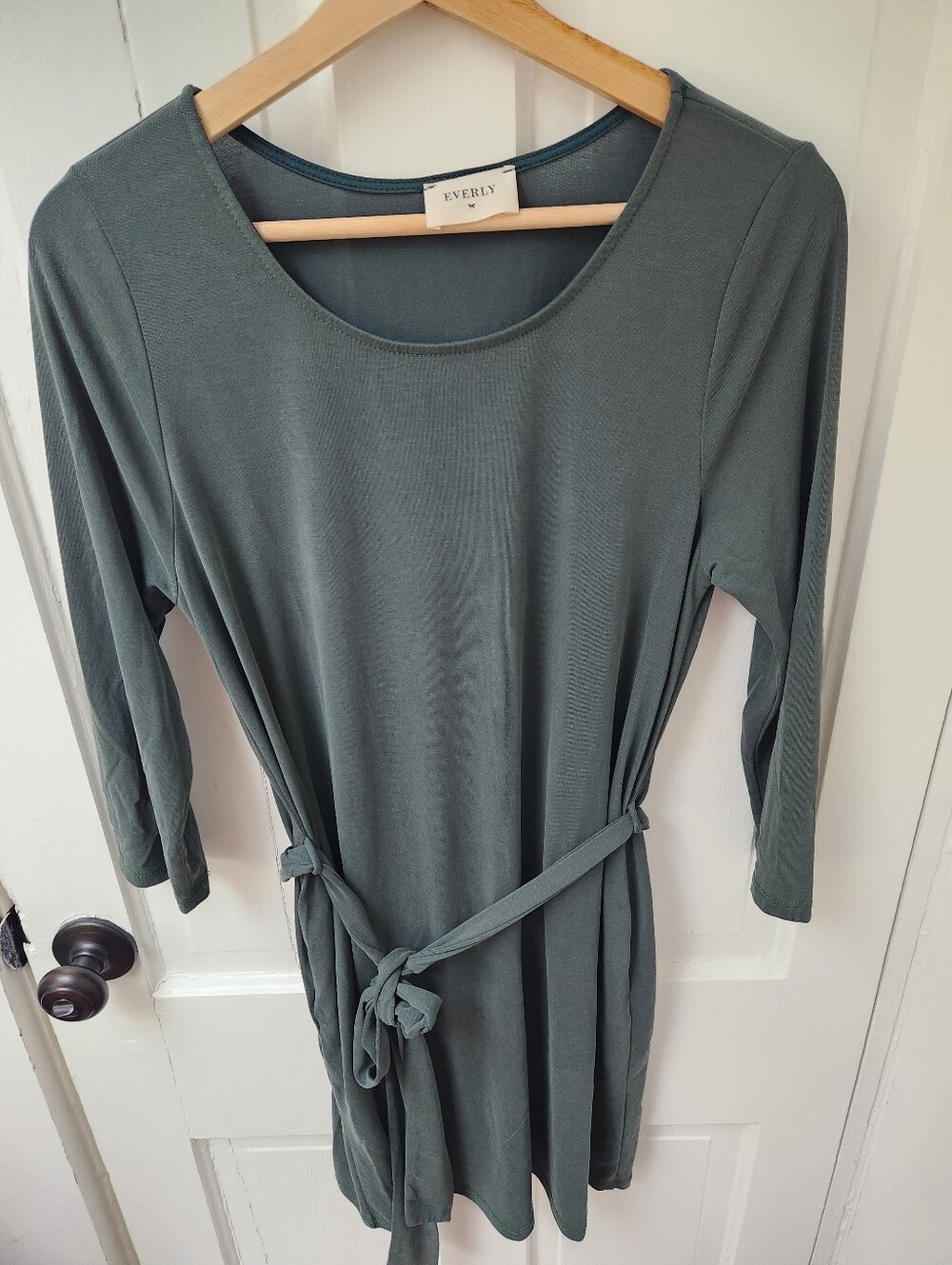 Everly Pine Green Belted Dress